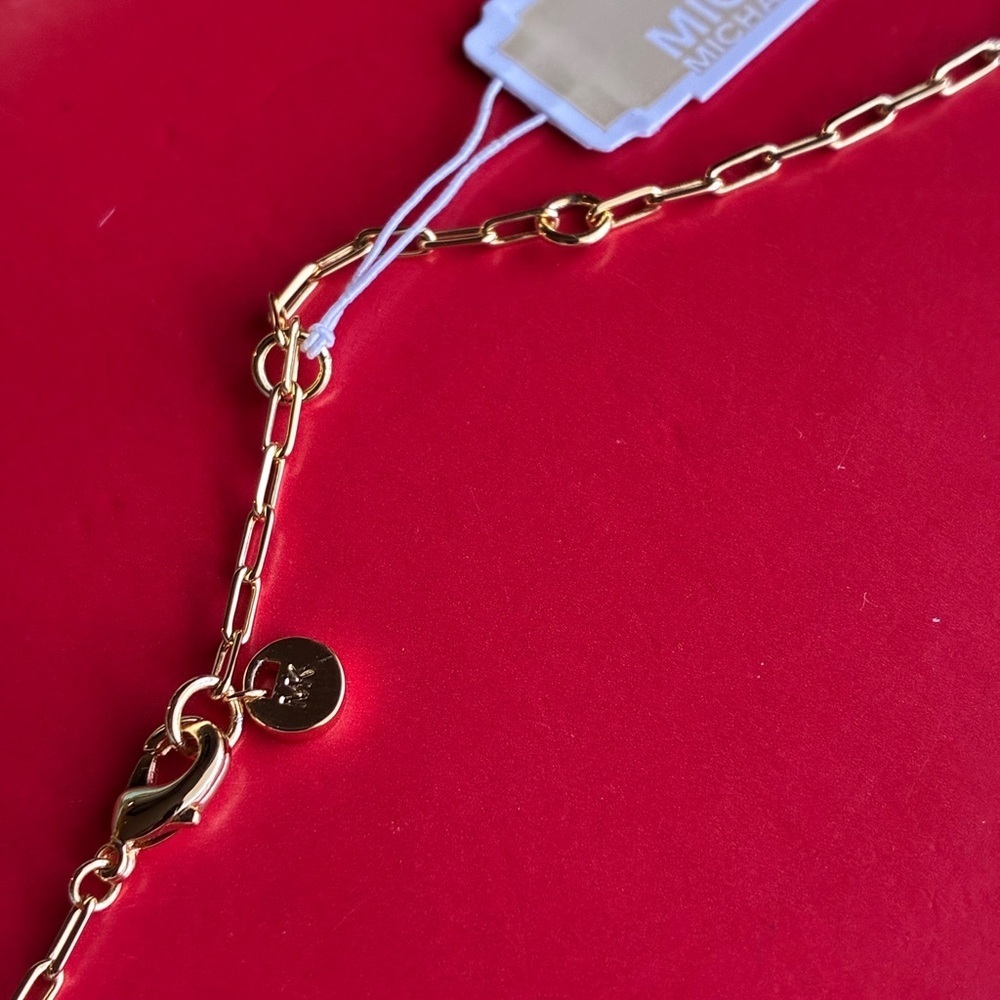 Michael Kors Necklace,Michael Kors Gold Chain Necklace with Logo Pendant - Picture 6 of 10